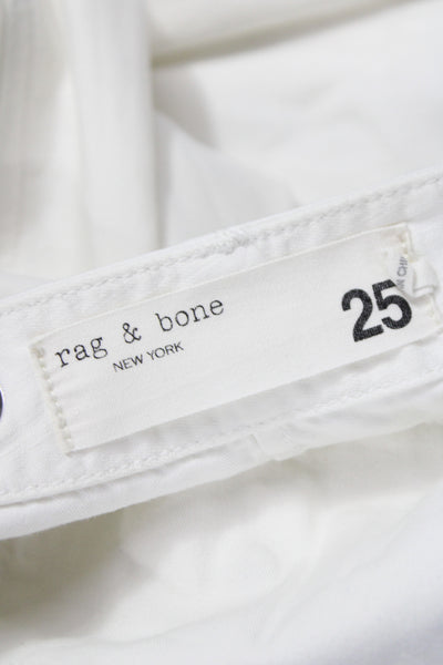 Rag & Bone Womens White Cotton Casual Solid Pants Size 25