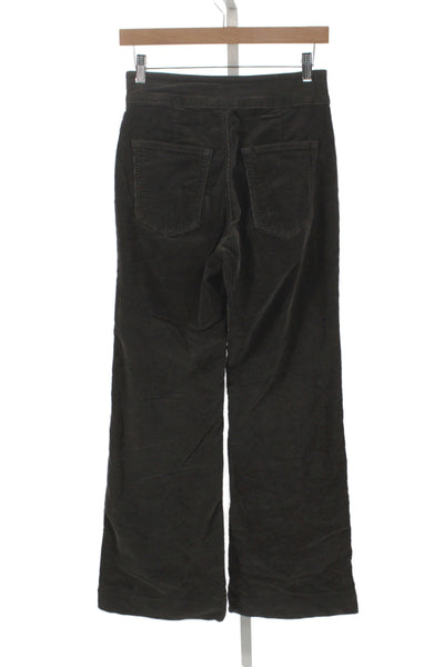 Askk NY Womens Brown Button 98% Cotton Solid Casual Pants Inseam 30 Size 26