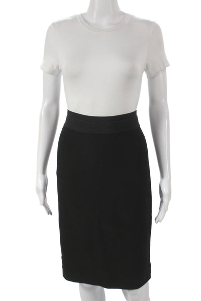 BCBGMAXAZRIA Womens Black Bandage Skirt Knee Length Size M