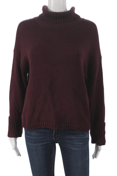 525 Womens Purple Cotton Turtleneck Pullover Sweater Long Sleeve Size S