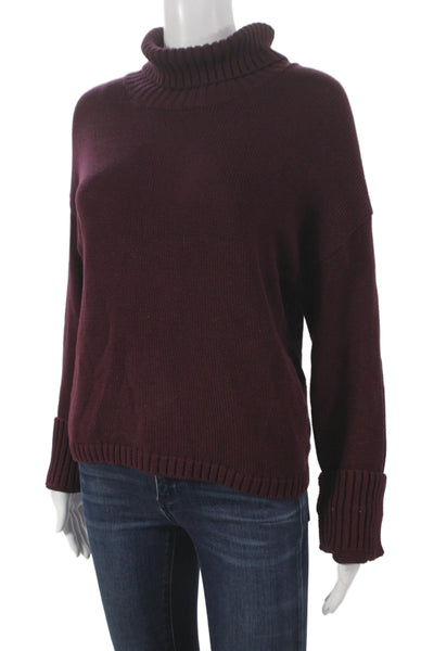 525 Womens Purple Cotton Turtleneck Pullover Sweater Long Sleeve Size S