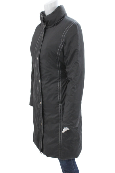 Michael Michael Kors Womens Black Puffer Jacket Long Sleeve Snap Size XS