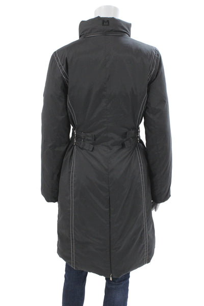 Michael Michael Kors Womens Black Puffer Jacket Long Sleeve Snap Size XS