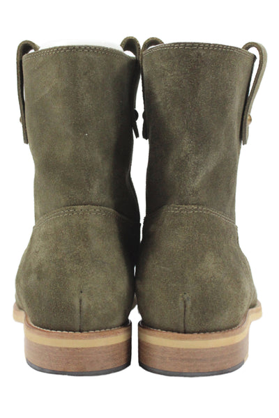 Aquatalia By Marvin K Womens Suede Gold Tone Ankle Boots Olive Green Size 7.5