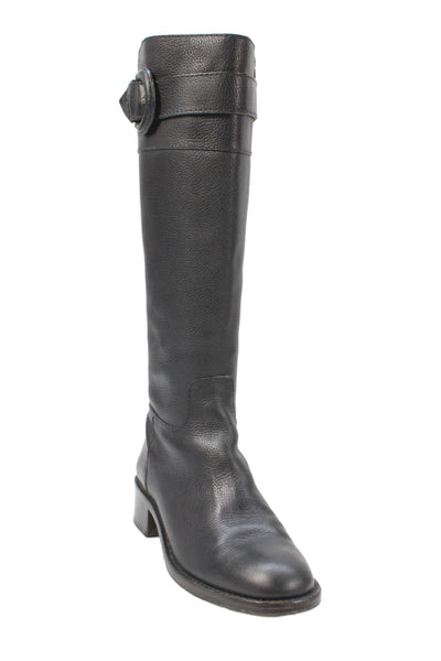 Banana Republic Womens Leather Knee High Zip Up Riding Boots Black Size 7.5