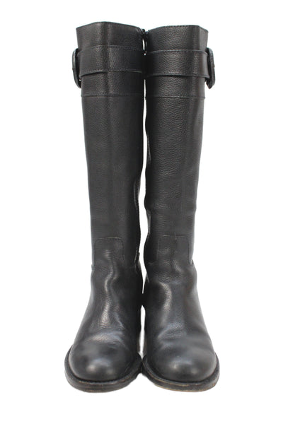 Banana Republic Womens Leather Knee High Zip Up Riding Boots Black Size 7.5
