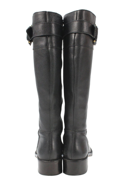 Banana Republic Womens Leather Knee High Zip Up Riding Boots Black Size 7.5