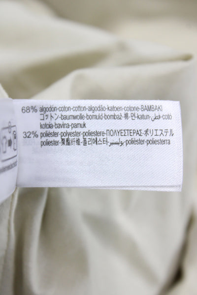 Zara Women Anorak Cape Beige Cotton Long Sleeve Button Size M