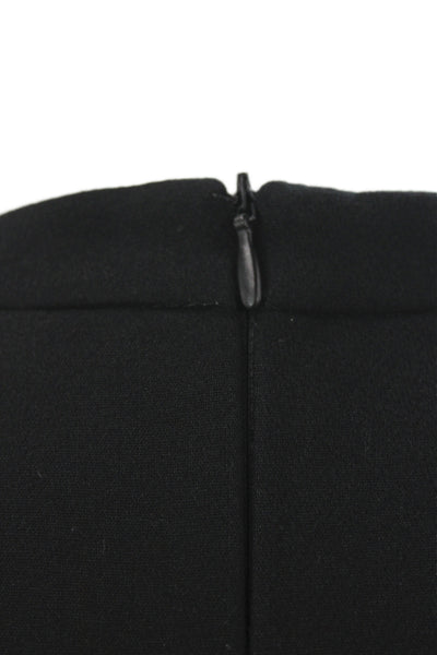 Zara Womens Mini Dress Black Mock Neck Short Sleeve Zip Polyester Size S