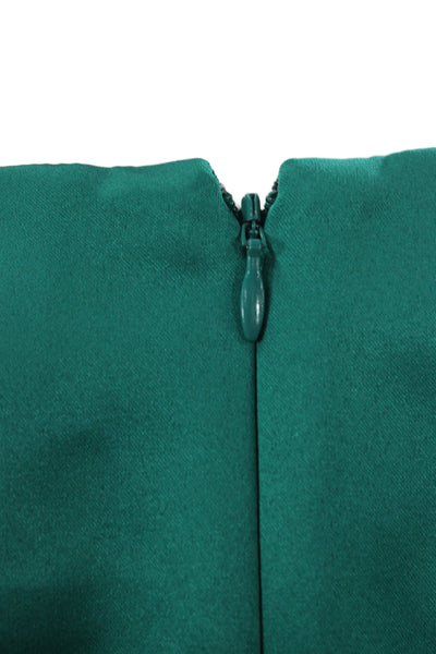 J Crew Collection Women Sheath Dress Green Short Sleeve Round Neck Size 10