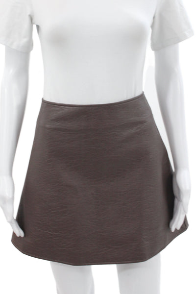Tuckernuck Women A-Line Short Brown Polyester Skirt Size L