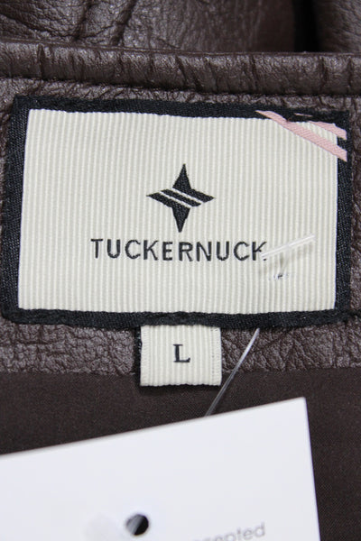 Tuckernuck Women A-Line Short Brown Polyester Skirt Size L