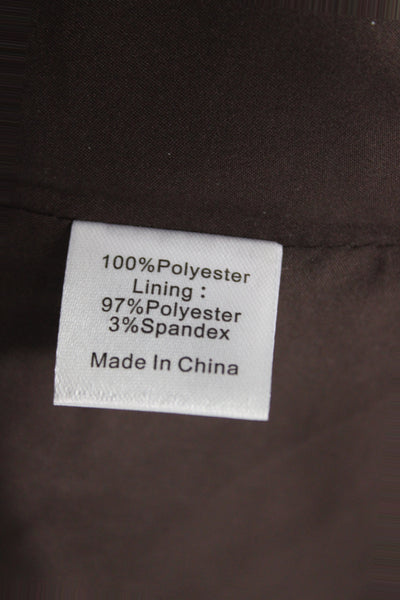 Tuckernuck Women A-Line Short Brown Polyester Skirt Size L