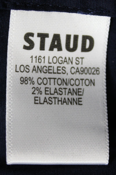 Staud Women Shirt Dress Blue Collared Button Long Sleeve Cotton Size 10