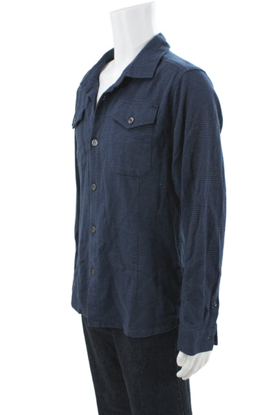 Weston Jon Boucher Mens Stripe Cotton Long Sleeve Button-Down Shirt Blue Size XL