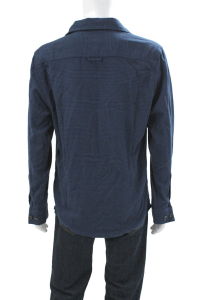Weston Jon Boucher Mens Stripe Cotton Long Sleeve Button-Down Shirt Blue Size XL