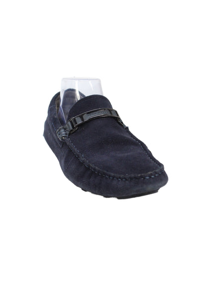 Boss Hugo Boss Mens Suede Slip On Loafers Navy Size 8