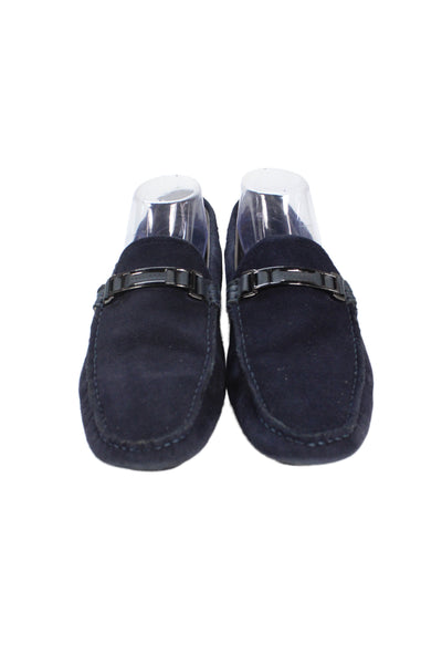 Boss Hugo Boss Mens Suede Slip On Loafers Navy Size 8
