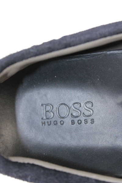 Boss Hugo Boss Mens Suede Slip On Loafers Navy Size 8