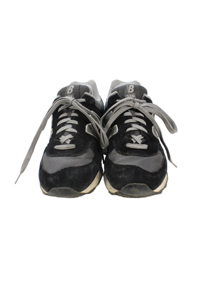 New Balance Mens Suede Low Top Sneakers Black Size 8