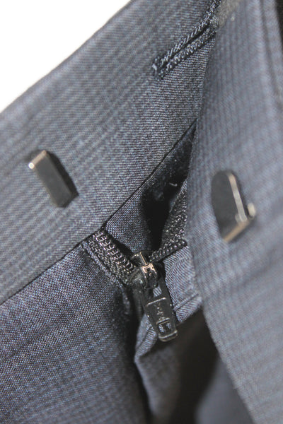 Theory Mens Dress Pants Black Virgin Wool Solid Button Size 34