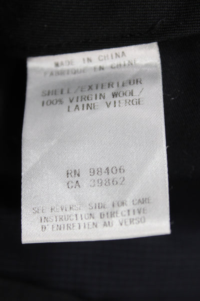 Theory Mens Dress Pants Black Virgin Wool Solid Button Size 34