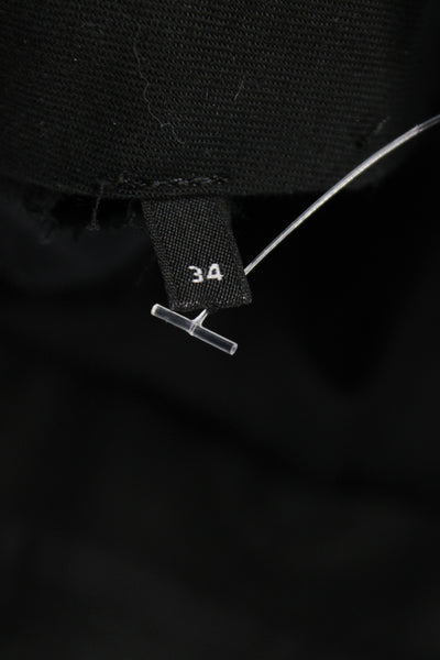 Theory Mens Dress Pants Black Virgin Wool Solid Button Size 34