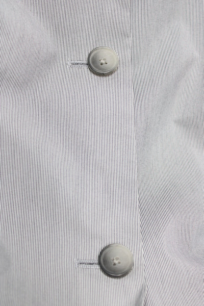 Theory Mens 2 Piece Striped Gray Cotton Button Classic Suit Size 40