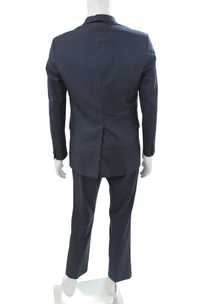 Theory Mens 2 Piece Wool Suit Blue Button Classic Size 38