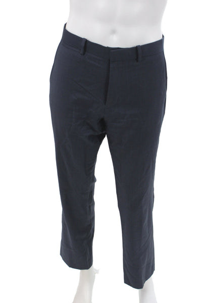 Theory Mens 2 Piece Wool Suit Blue Button Classic Size 38
