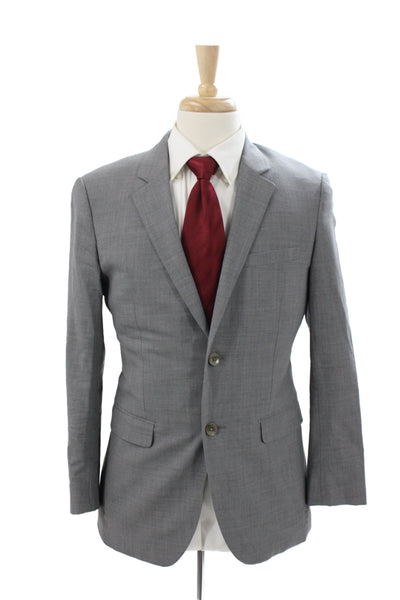 Theory Mens 2 Piece Suit Jacket Gray Wool Button Classic Fall Size 36