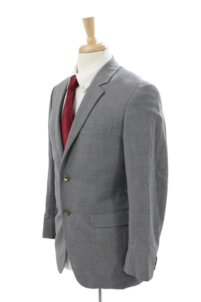 Theory Mens 2 Piece Suit Jacket Gray Wool Button Classic Fall Size 36