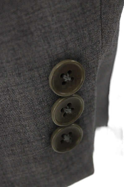 Theory Mens 2 Piece Suit Jacket Gray Wool Button Classic Fall Size 36