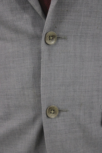 Theory Mens 2 Piece Suit Jacket Gray Wool Button Classic Fall Size 36