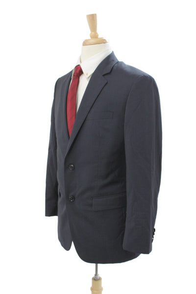 Theory Mens Blue Check Virgin Wool Blazer Size 40