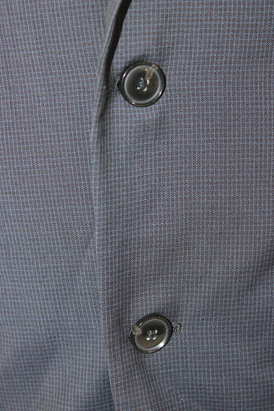 Theory Mens Blue Check Virgin Wool Blazer Size 40