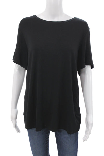 Eileen Fisher Womens Basic Black Short Sleeve T-Shirt Size 2X
