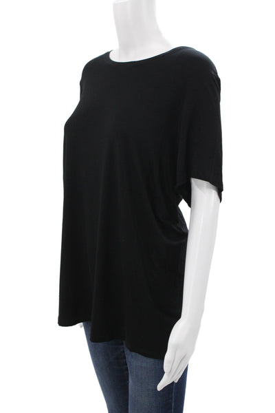 Eileen Fisher Womens Basic Black Short Sleeve T-Shirt Size 2X