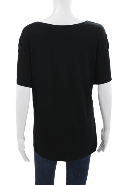 Eileen Fisher Womens Basic Black Short Sleeve T-Shirt Size 2X