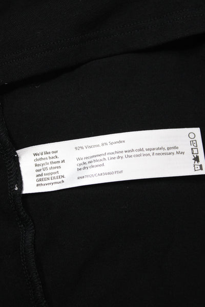 Eileen Fisher Women Basic Black Boat Neck 3/4 Sleeve T-Shirt Size 2X
