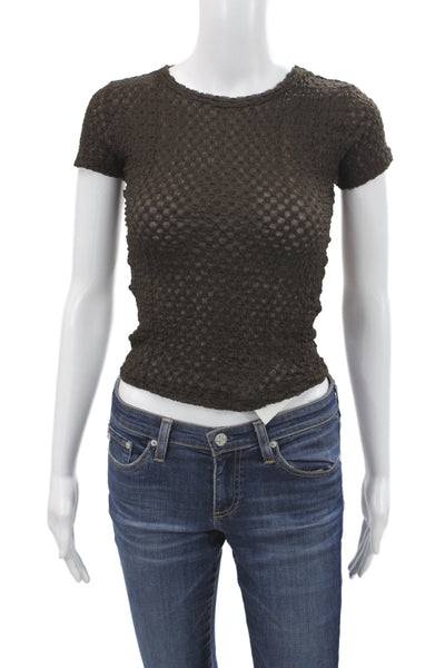 Frame Womens Basic Black Short Sleeve Round Neck T-Shirt Size XS