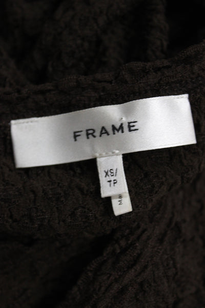 Frame Womens Basic Black Short Sleeve Round Neck T-Shirt Size XS