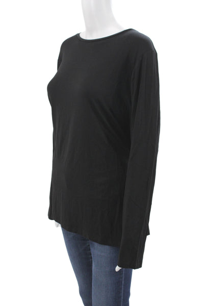 Frame Womens Basic Black Short Sleeve Round Neck T-Shirt Size XS