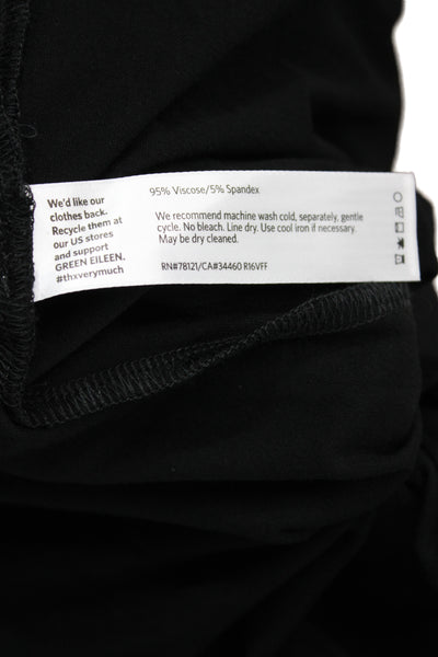 Eileen Fisher Women Tunic Blouse Black Scoop Neck Long Sleeve Viscose Size 2X