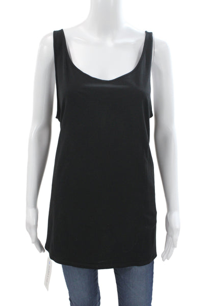Eileen Fisher Womens Black Organic Cotton Scoop Neck Tank Size 2X
