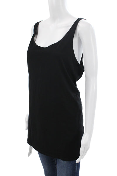 Eileen Fisher Womens Black Organic Cotton Scoop Neck Tank Size 2X