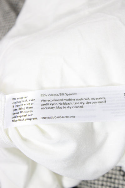 Eileen Fisher Women White Viscose Basic T-Shirt Short Sleeve Round Neck Size 2X