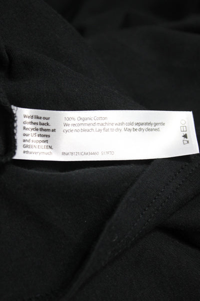 Eileen Fisher Womens Black Organic Cotton Scoop Neck 3/4 Sleeve T-Shirt Size 2X