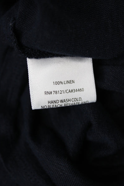 Eileen Fisher Women Black Linen Scoop Neck Sleeveless Basic Tank Size 2X