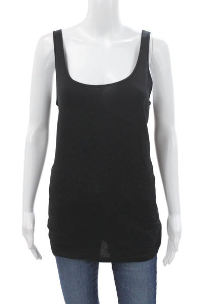 Eileen Fisher Women Black Organic Cotton Scoop Neck Sleeveless Tank Size 2X